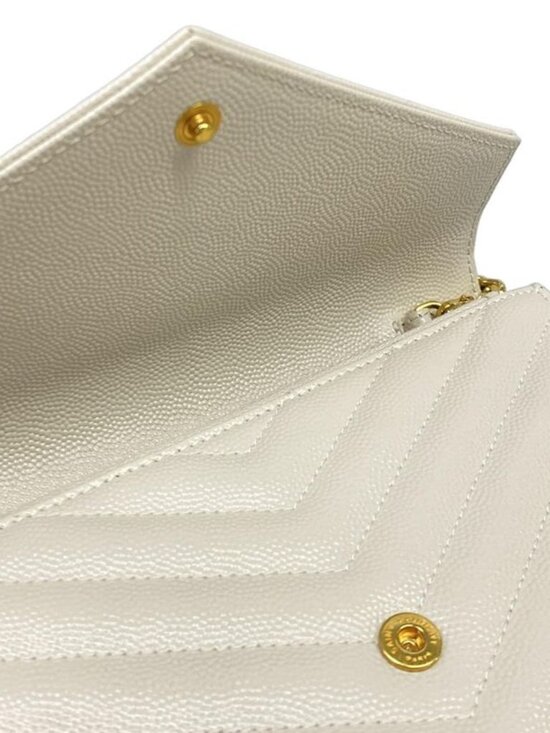 Saint Laurent Paris Wallet Cassandra Envelope Chain White - Picture 12 of 13